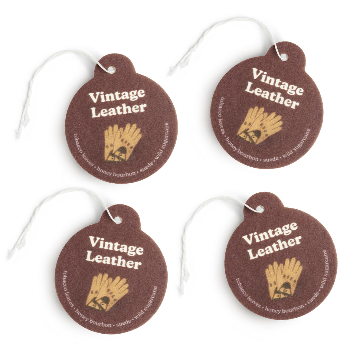 Vintage Leather Car Charms 4-Pack