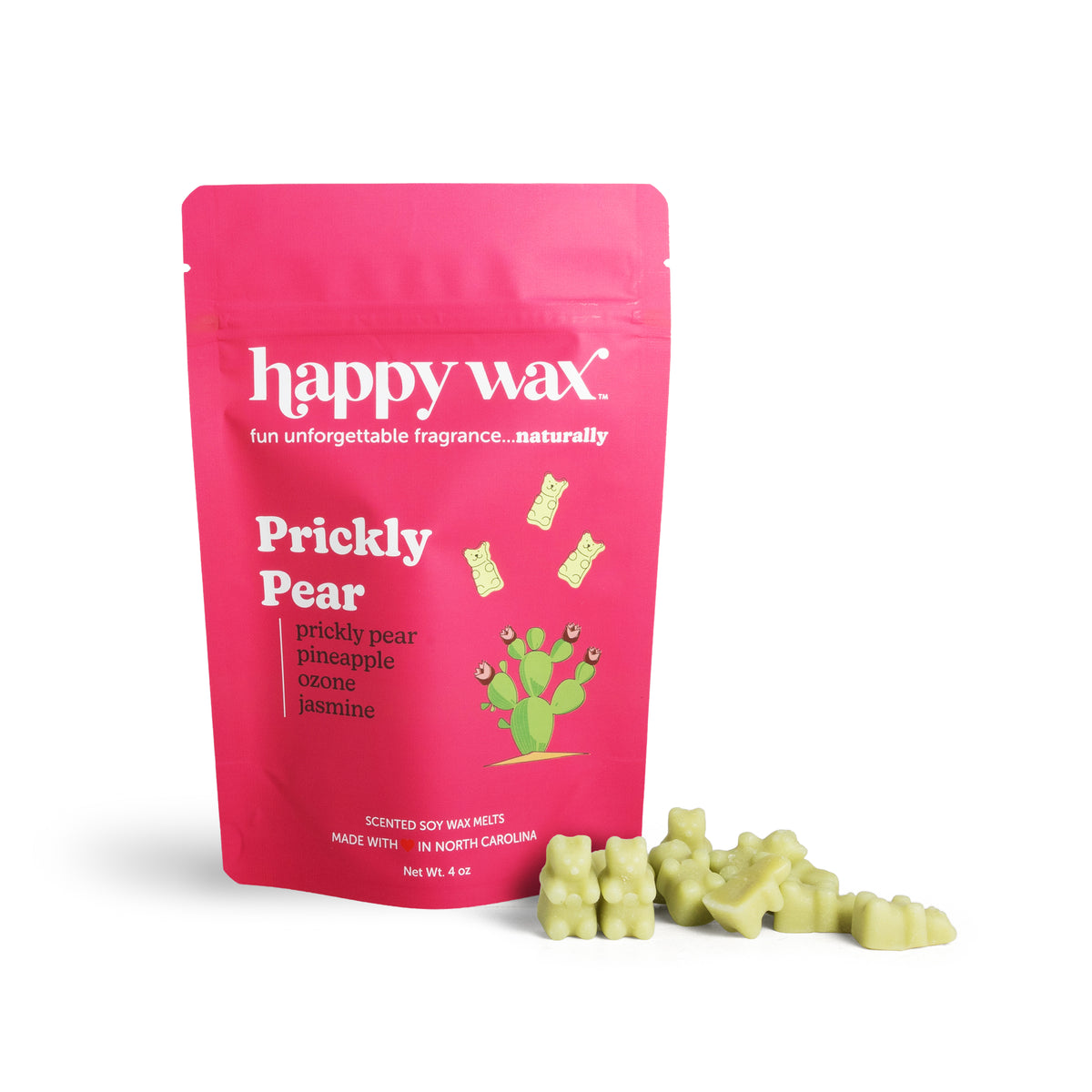 Happy Wax Prickly Pear wax melt package on a white background