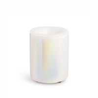 White cylindrical wax warmer with top opening and subtle color gradient on the sides.