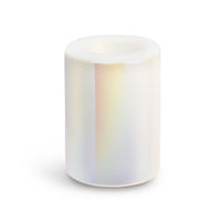 White cylindrical wax warmer with frosted glass exterior and circular opening at top.
