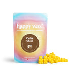 Happy Wax Cedar Chest 4 ounce Pouch with yellow wax bears on white background