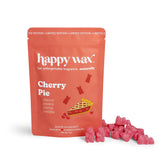 Happy Wax Cherry Pie scented wax melts packaging with cherry pie illustration on a white background