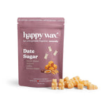 Happy Wax Date Sugar 4 ounce pouch with cream colored wax bears on white background