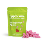Happy Wax Honeycrisp Apple Pouch with pink wax bears on white background