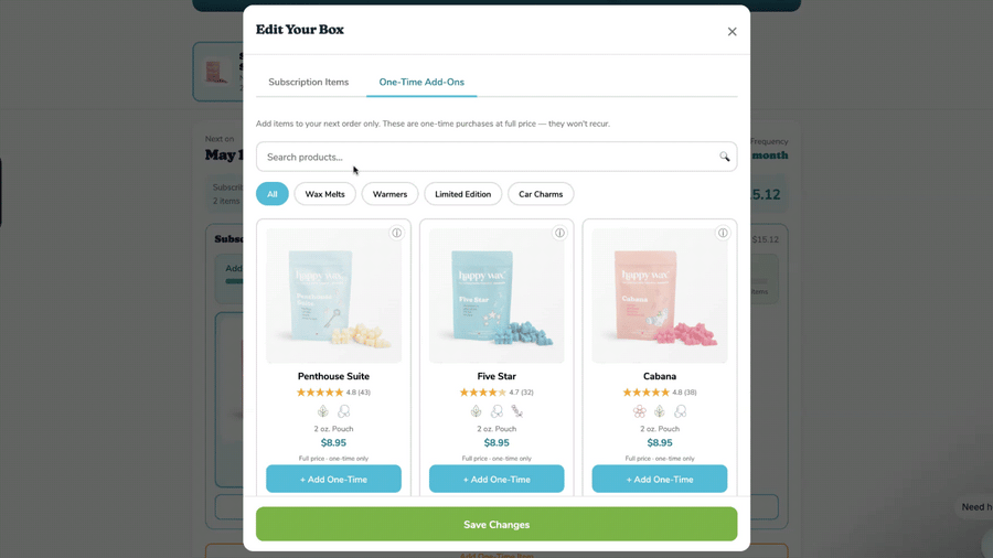 Adding One-Time Add Ons