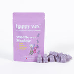 Wildflower Meadow wax melt pouch with bears on white background