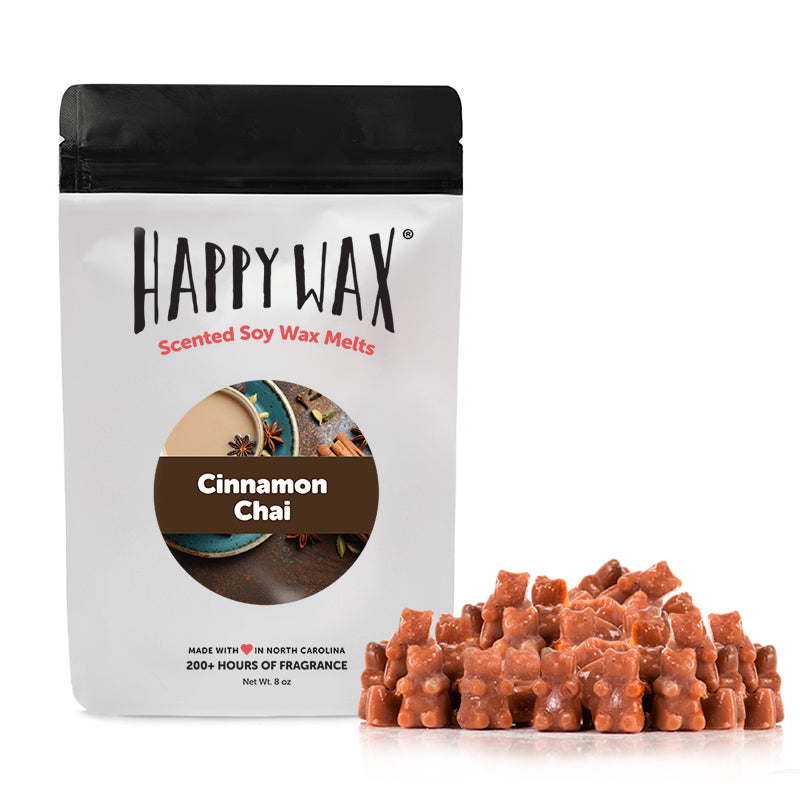 Cinnamon Chai Soy Wax Melts - Happy Wax Wax Melts - All Happy Wax melts are made with 100% all natural soy wax. Use our scented wax melts in any wax melt, cube, or tart warmer. 