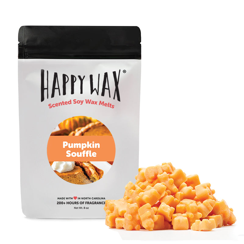 Pumpkin Souffle Wax Melts - Happy Wax Soy Wax Melts - All Happy Wax melts are made with 100% all natural soy wax. Use our scented wax melts in any wax melt, cube, or tart warmer. 